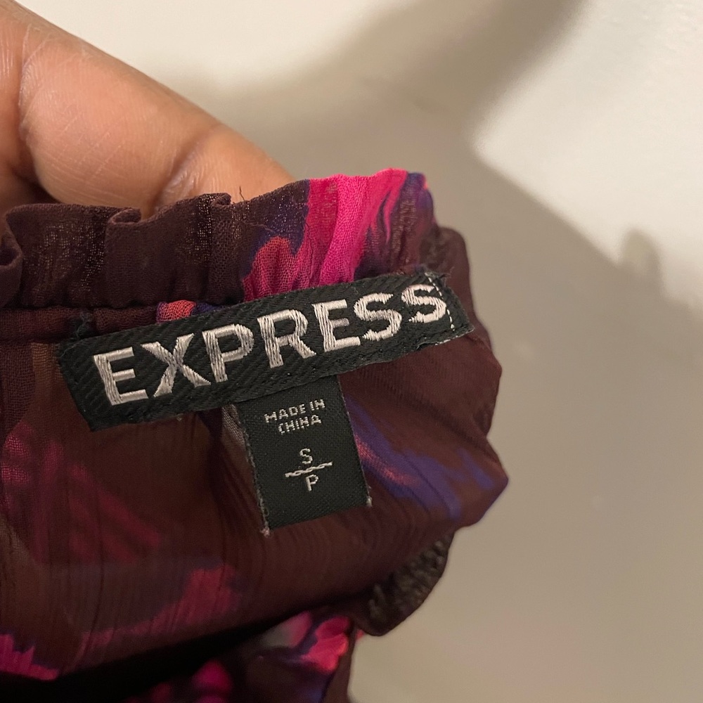 Express Womens Shear Boho Tie Dye Print Blouse size S/P - Picture 7 of 8